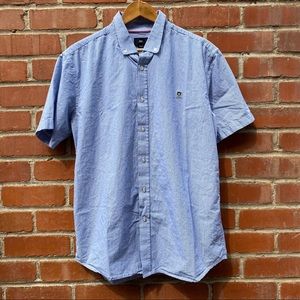 Obey Worldwide Andre Striped Button Up Short Sleeve Shirt